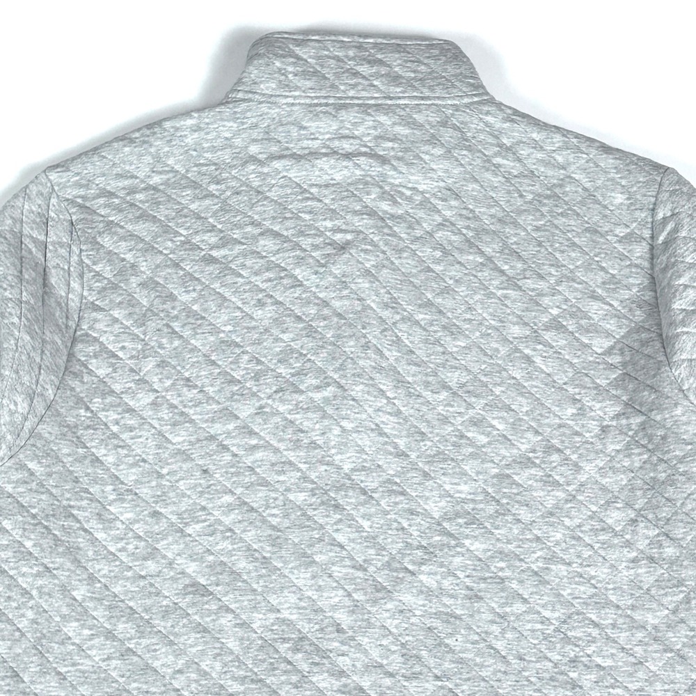 Rhone Gramercy Pullover Mens Large Quilted Fleece 1/4 Snap Mock Neck Gray - Picture 9 of 9